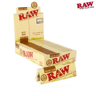 RAW ORGANIC HEMP 1 1/4 CIGARETTE ROLLING PAPERS 24CT/PACK